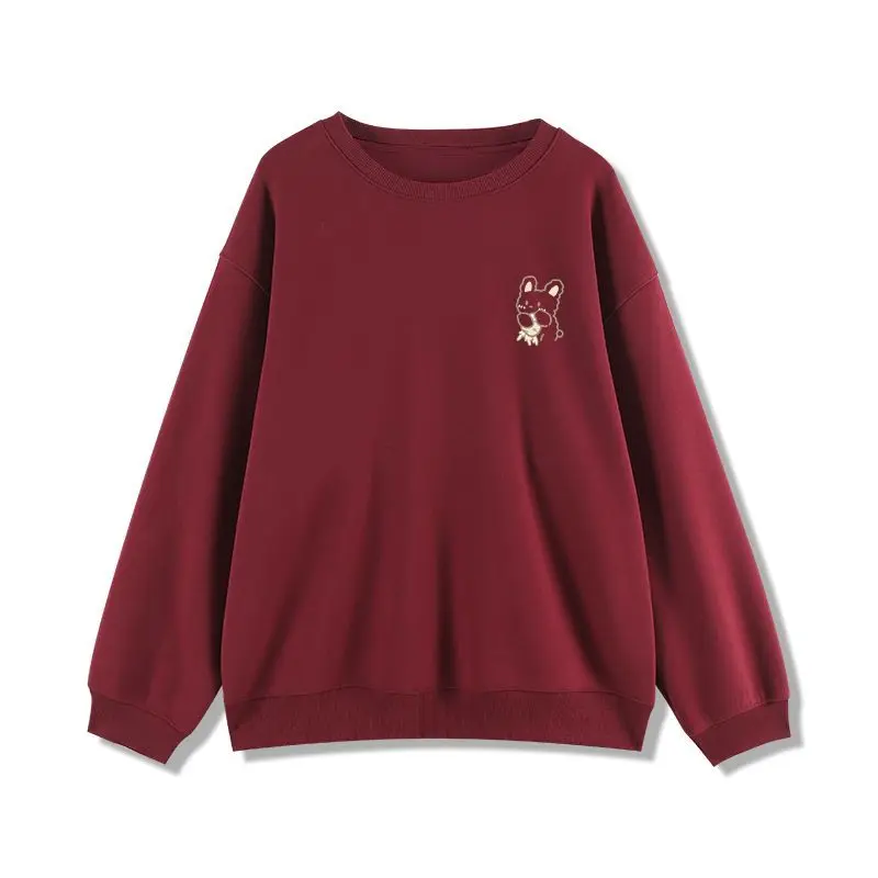 Women'S Cropped Sweatshirts Autumn Ladies Clothes Causal Designed American-Style Sweatwear Femme Simplified Solid-Color Y2K