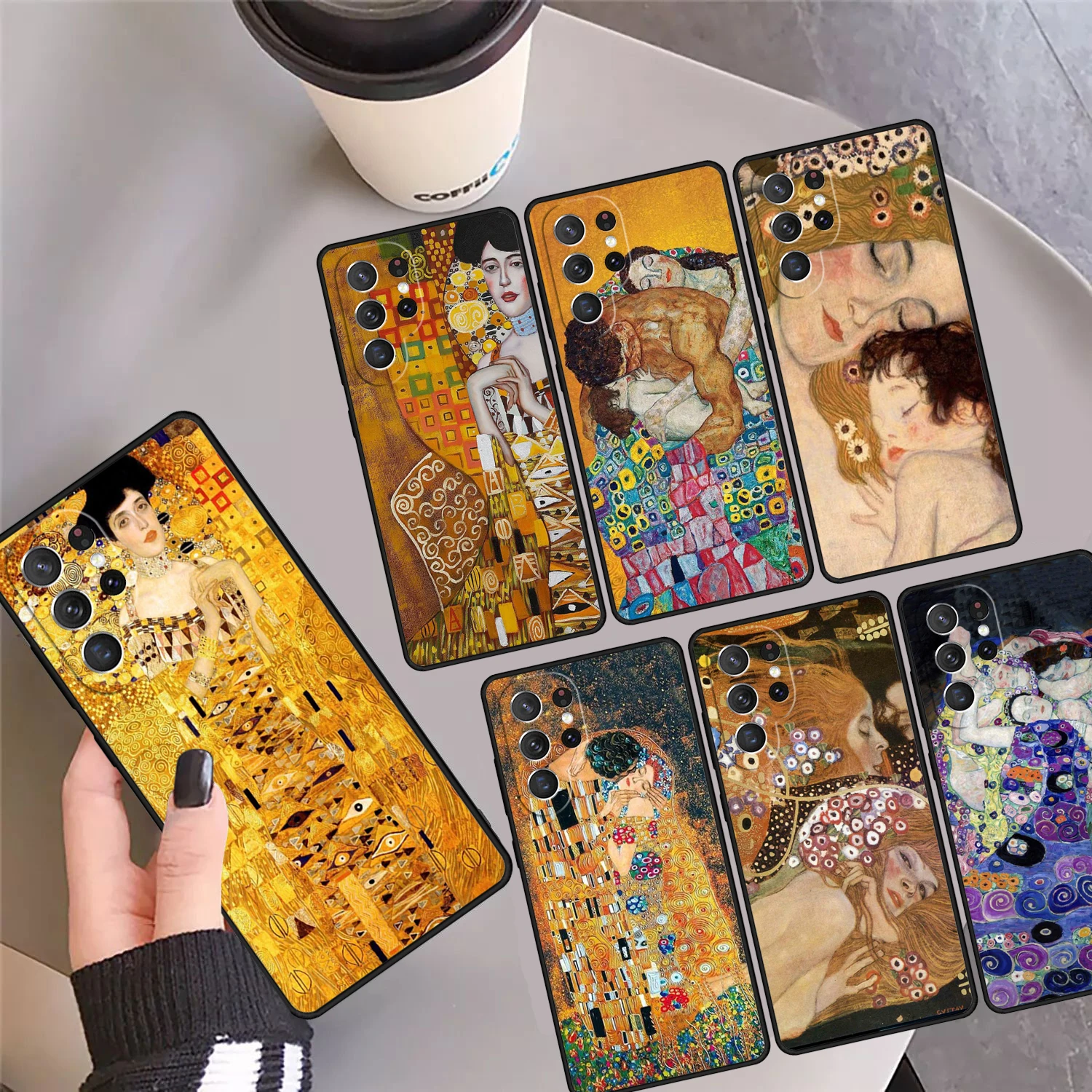 

Чехол для телефона The Kiss Gustav Klimt Painting для Samsung Galaxy S24 S25 Ultra S23 S22 Plus S21fe Lite S20 Note 10 20 Pro