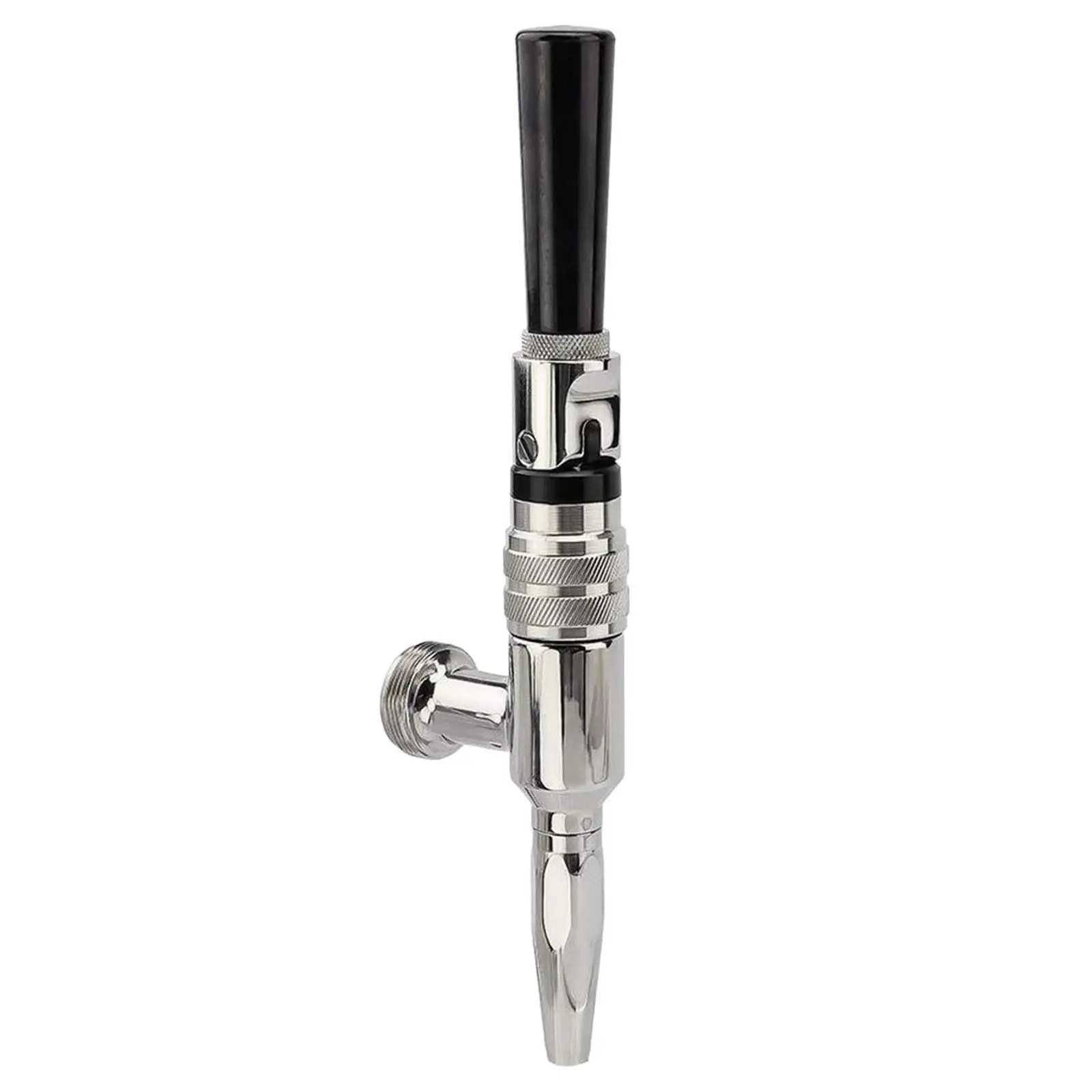 Stainless Steel Stout Coffee Faucet with Black Tap Handle Bar Home Accessory