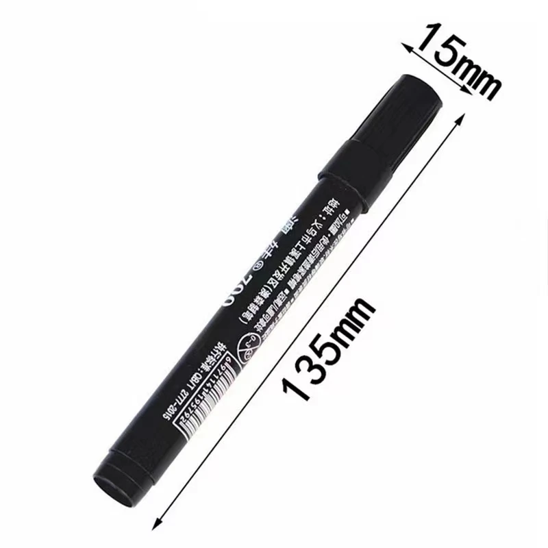 100Pcs/Set Permanent Marker Pen Fine Point Waterproof Ink Thin Nib Crude Nib Black Blue Red Ink 1.5mm Fine Color Marker Pens