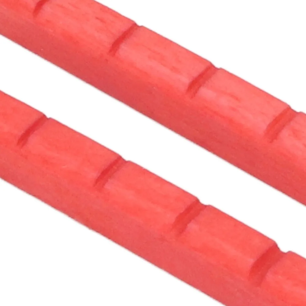 2PCS Durable 42mm Length Electric Guitar Nut Bone 6 String Pre Slotted Guitar Nut Red Color Bone Guitar Nut For Guitar