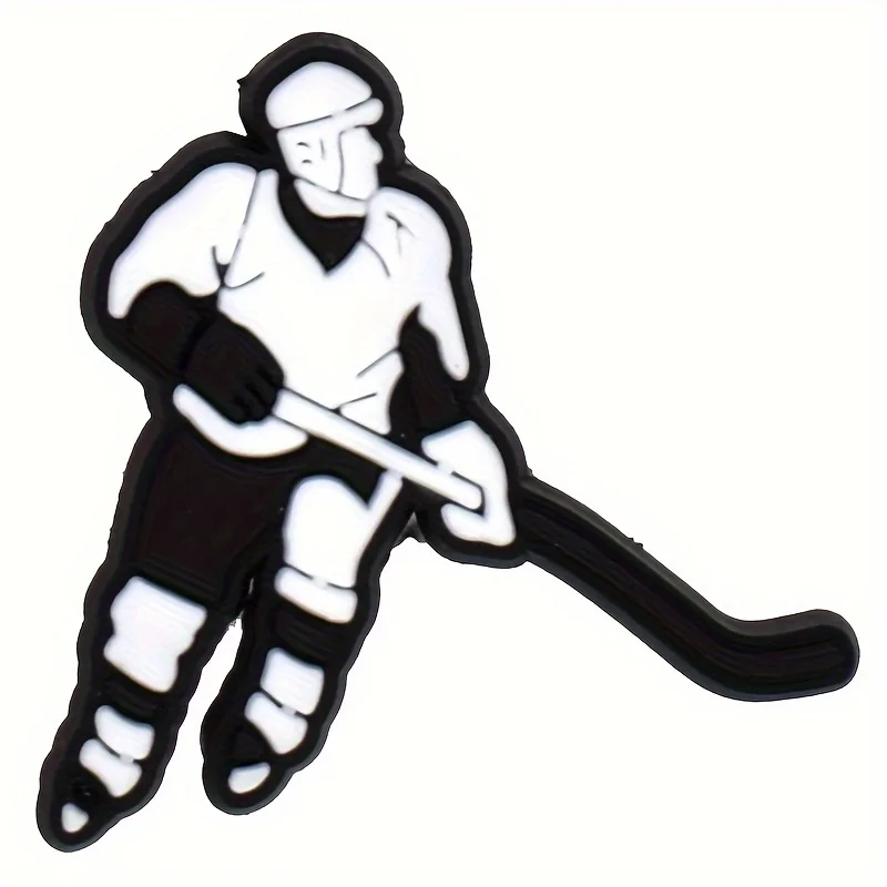 9pcs Hockey Ball Pattern Shoe Charms, Sporty Style Shoe Decoration Charms, Fun for ,Party Favors Birthday Gifts