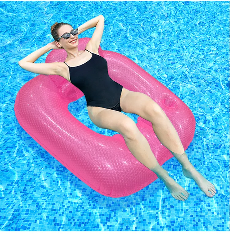 Square Inflatable Floating Mat - Solid Color Water Float Bed for Beach, Pool Party, Water Park | Portable & Quick-Dry