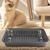 Large Rabbits Toilet Stainless Steel Anti-bite Anti-tip Toilet Detachable Litter Box Reusable Training Pan Cage For Small Animal