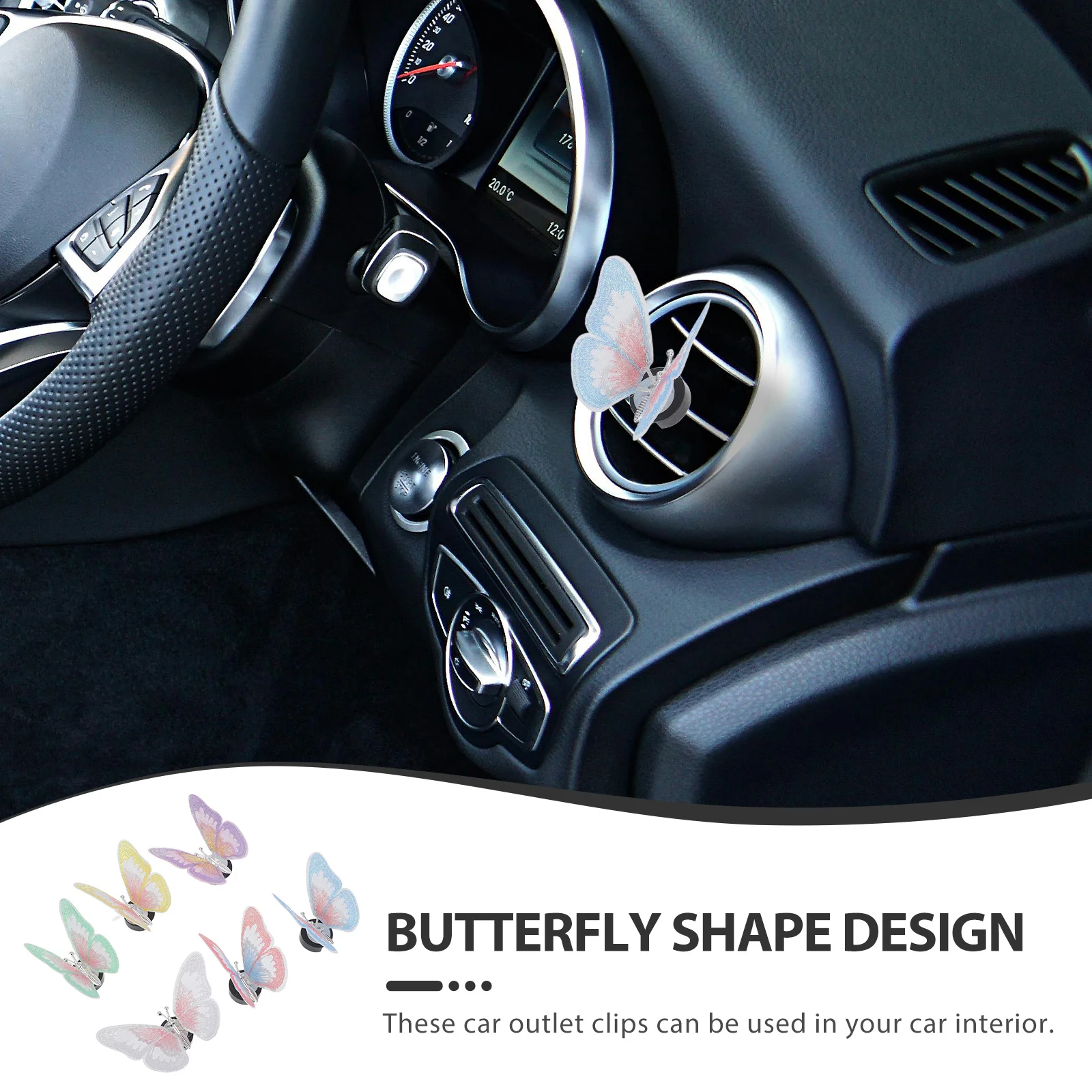 

6pcs Butterfly Clips Vent Car Vent Accessories Clips Air Freshener Interior Car Air Freshener Clip Accessories Stylish