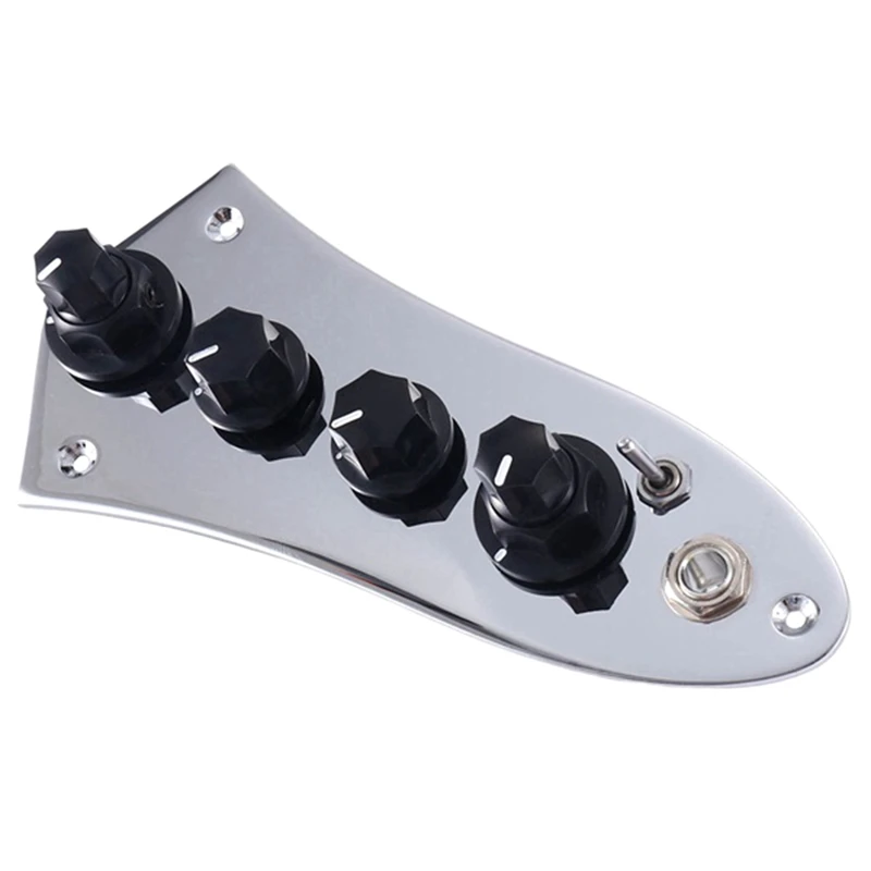 Universal 5 Jazz Bass Loaded Control Plate For 4/5 String Bass Guitar Replacement Accessories With 6.5Mm Socket Piece JB-08