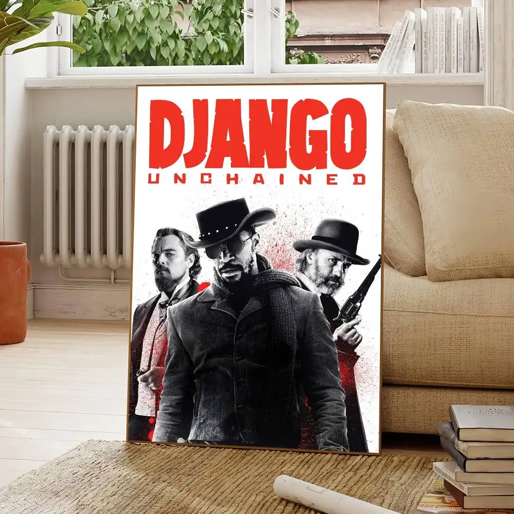 الفيلم الكلاسيكي جانغو غير مقيد ملصق جدار قماش اللوحة لنادي غرفة المعيشة ديكور المنزل #6