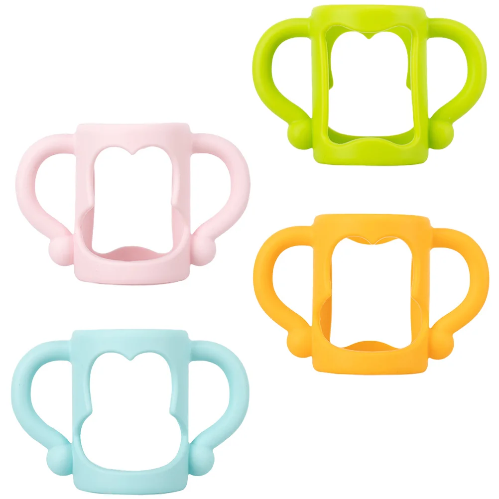 4 Pcs Bottle Handle Grip Baby Bottles Silicone Feeding Sleeve Handles Accessories Breastfeeding