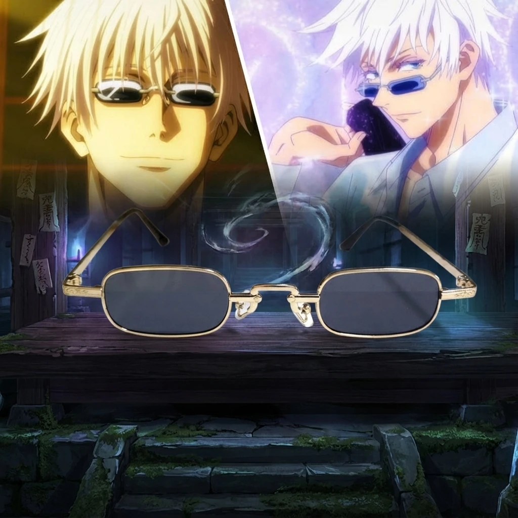 Accesorios de Anime Jujutsu Kaisen, gafas de sol de película, gafas para dormir al aire libre, Gojo Satoru, máscara de ojos de cuero, mercancía de regalo para Cosplay