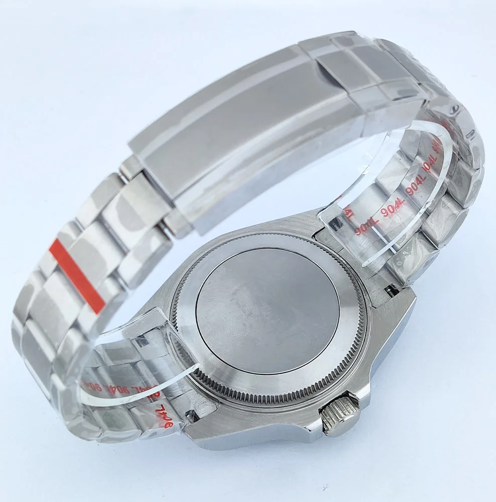 Boîtier de montre NH35 43mm, boîtier en acier inoxydable 904L, verre saphir, étanche, adapté au mouvement NH35/NH36