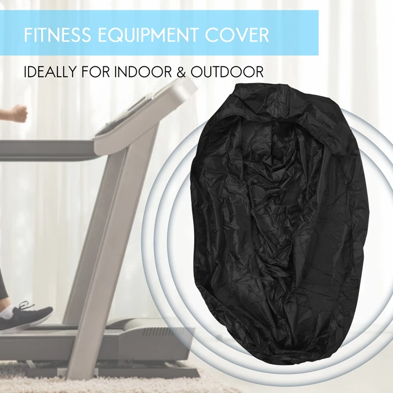 Non-Folding Treadmill Cover Waterproof Treadmill Protective Cover Suitable For Indoor Or Outdoor (Black)