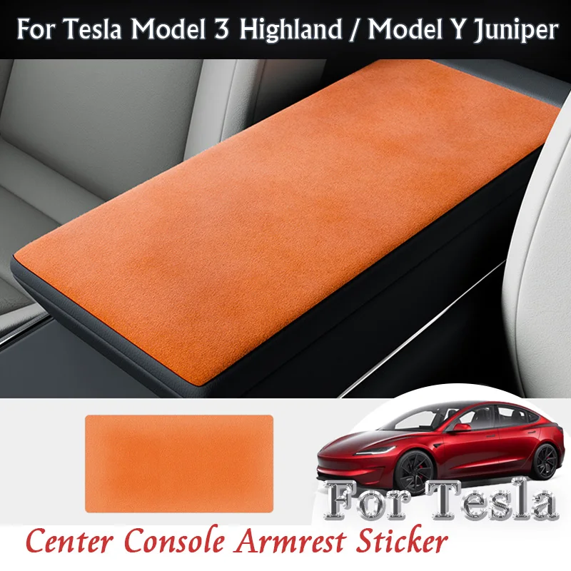 

Для Tesla Model Y Juniper 3 Highland 2023 2024 2025 автомобильная замшевая центральная консоль подлокотник декоративная накладка наклейка отделка аксессуары