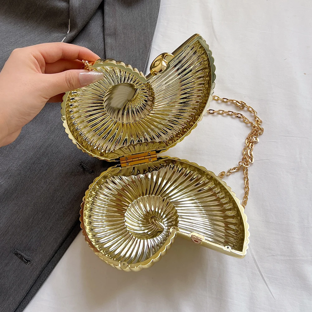 Tas Malam Bentuk Kerang Akrilik, Tas Selempang Stylish, Tas Selempang Crossbody Stylish, Tas Clutch Unik untuk Wanita dan Gadis