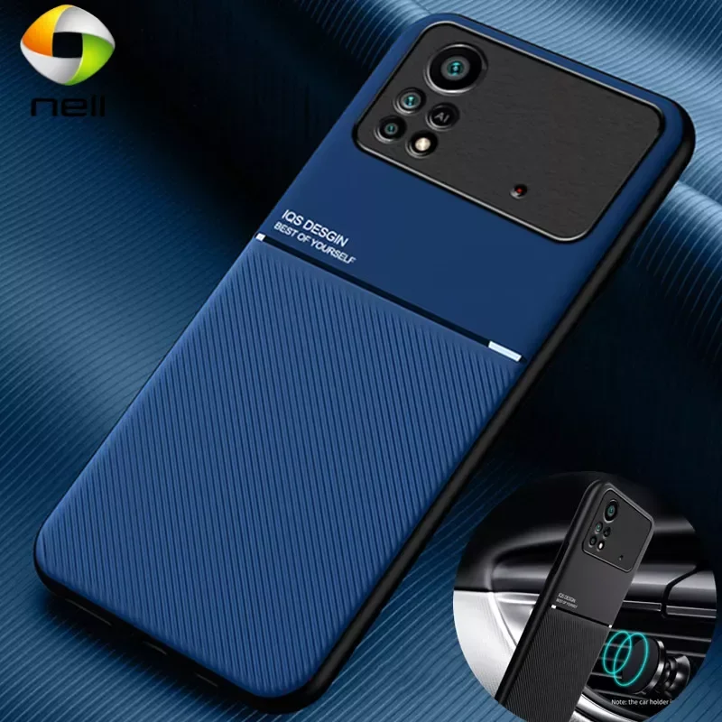 

For Xiaomi Poco X4 Pro 5G Case Magnetic Car Holder Cases For PocoPhone X4Pro PocoX4 Pro Poko X 4 Pro Soft Leather Back Cover