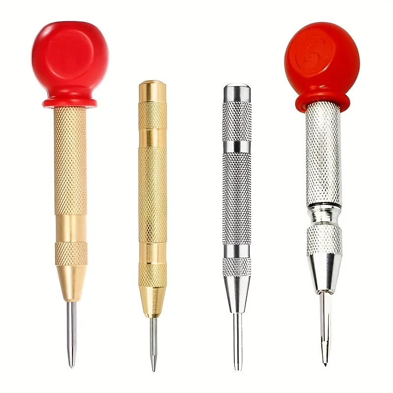 

Silver Automatic Spring Loaded Center Punch Glass Breaker Window Puncher Drill Bit Center Punch Eyelet