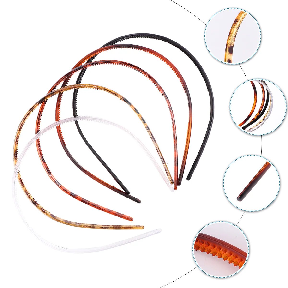 

12Pcs Hard Plastic Hairband Face Washing Hair Hoop Assorted Color Comfortable Breathable Hair Accessories for Lady Girls Daily