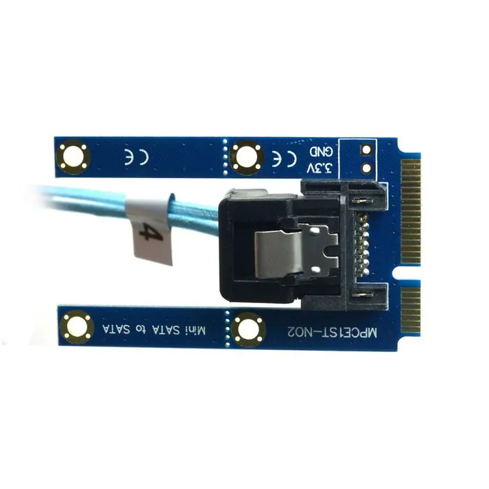 NGFF-Disco Rígido, 50mm, Mini PCI-E, mSATA, SSD para Flat SATA, 7Pin, Adaptador de Extensão PCBA