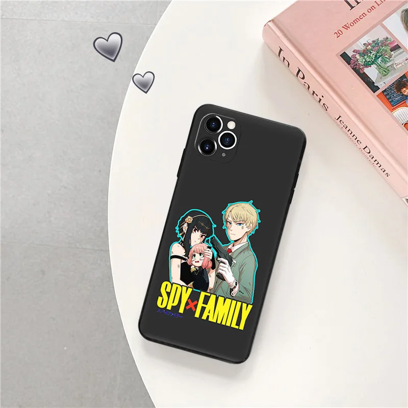 Black Matte Phone Case for iphone 16Pro 15 14 13 12 Mini 11 16 Pro Max 7 8 Plus X XS XR Anime Spy × Family Girl Soft Cover