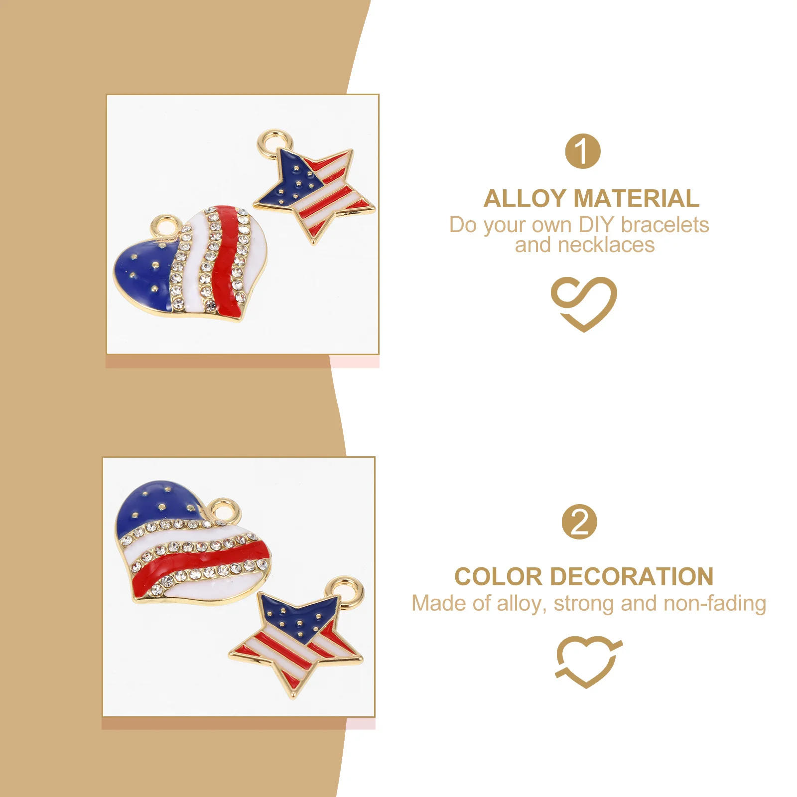 

20 шт., подвески на День независимости, патриотические подвески из сплава для фестиваля 4 июля, подвесные украшения, украшения с американским флагом