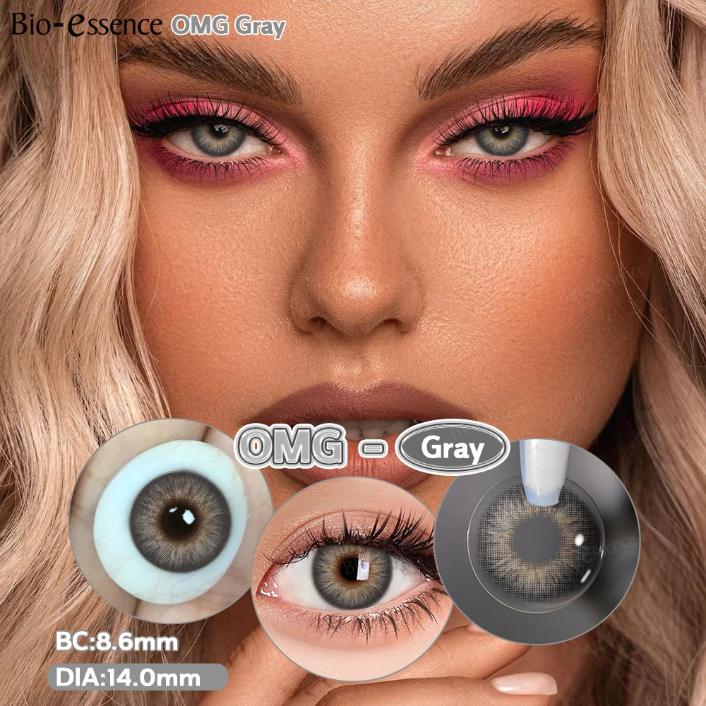 Bio-essence 0~-6.50 1 Pair Colored Contact Lenses with Degree Myopia Lenses Natural Look Eye Contact Prescription Lenses