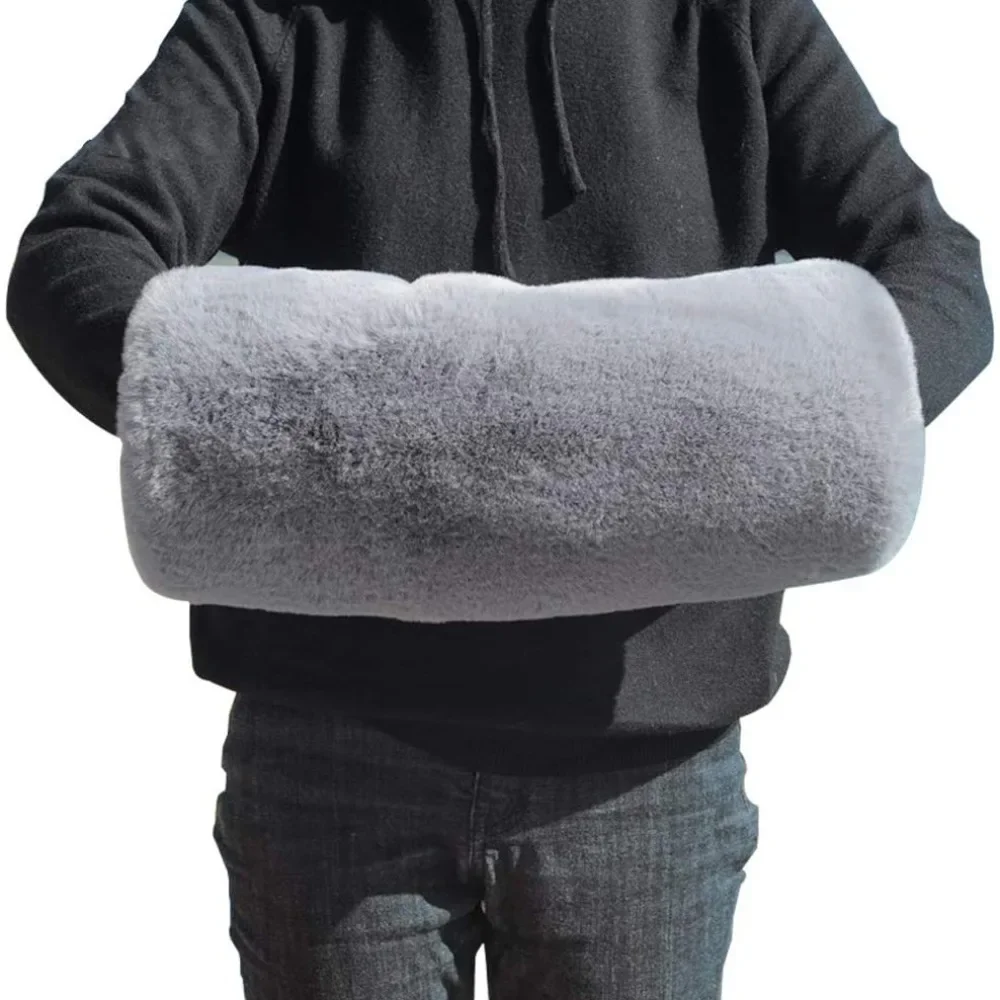أجهزة تدفئة الذراع من الصوف الشتوي - نسيج حراري ناعم للرياضات الخارجية وركوب الدراجات والجري والمشي لمسافات طويلة - أكمام يدوية للطقس البارد