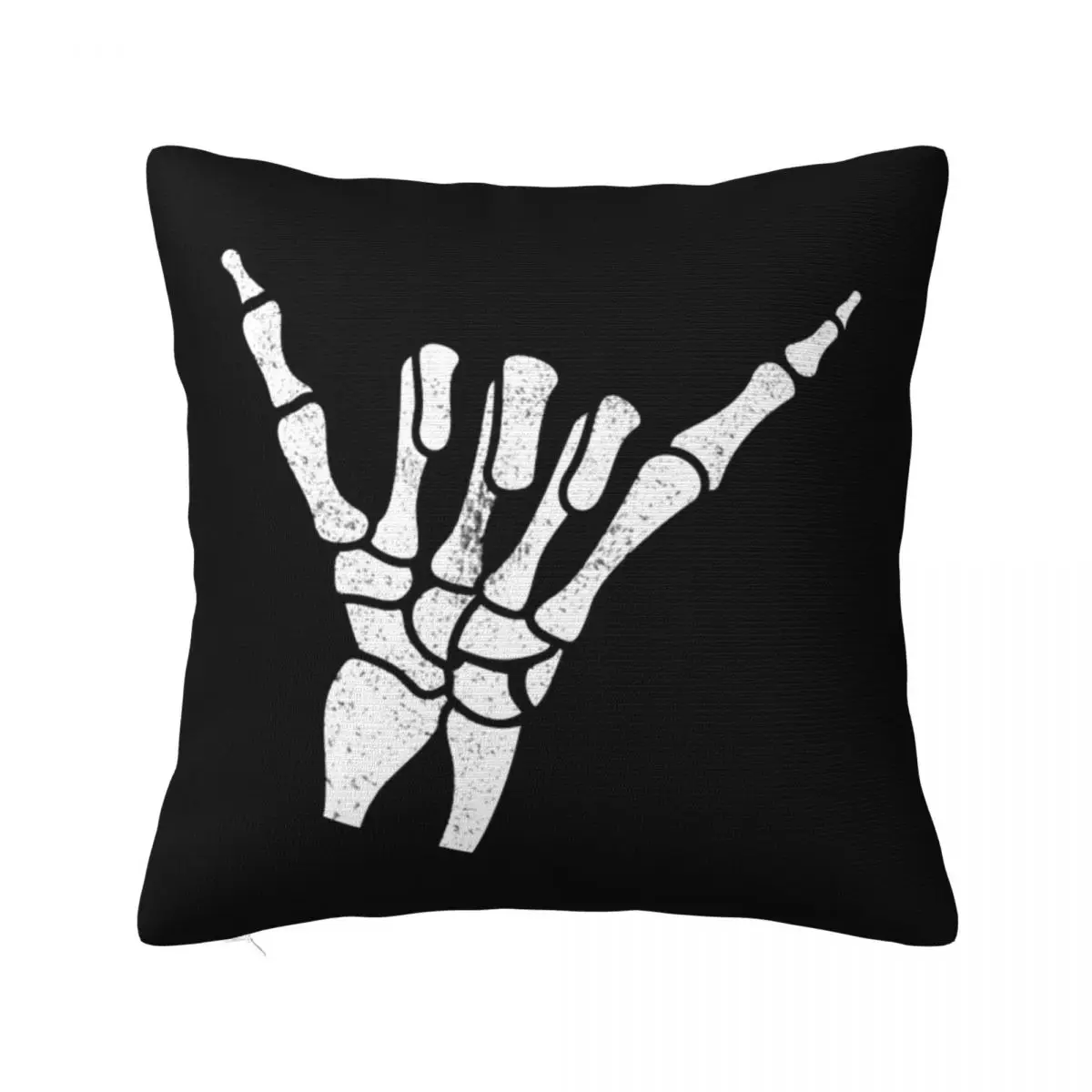 Hang Loose Skeleton Hand Halloween Square Pillowcase Pillow Cover Cushion Zip Decorative Throw Pillow for Home Living Room