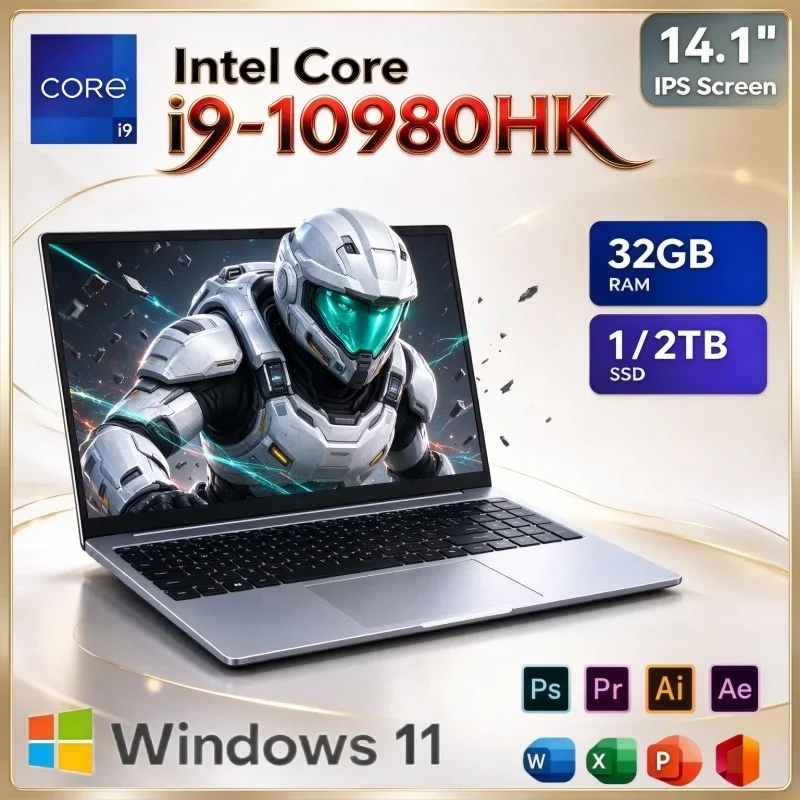 14.1 Inch Win11 Portable Laptop Intel Core I9-10980HK 32GB RAM 2TB SSD Large Storage Notebook For Home Entertainment And Work