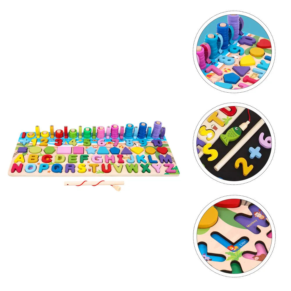 

1Set Wooden Early Education Fishing Game Matching Puzzle for Kids Natural Safe Wood Material Hands-on Learning Brain Development