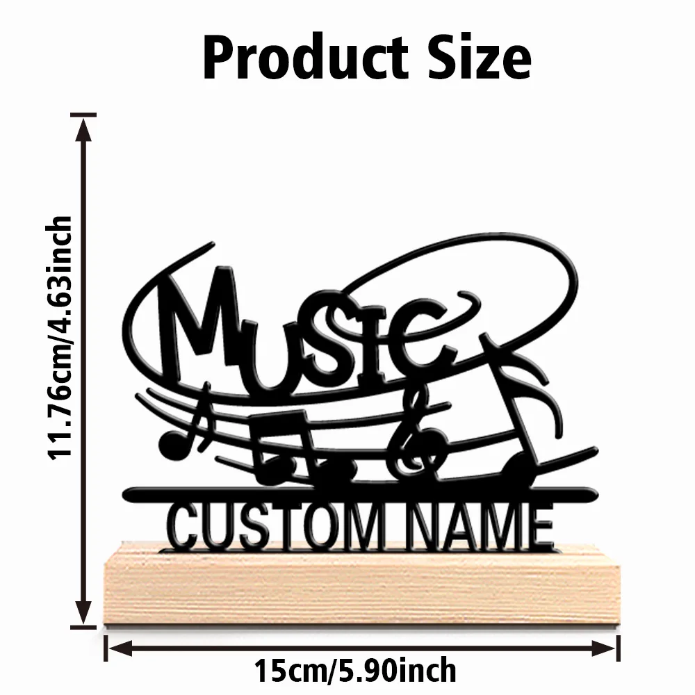 1pc New Design Personalized Custom Music Metal Statues Literary Gift with Wooden Stand, Perfect for Readers, Book Lovers, Gradua