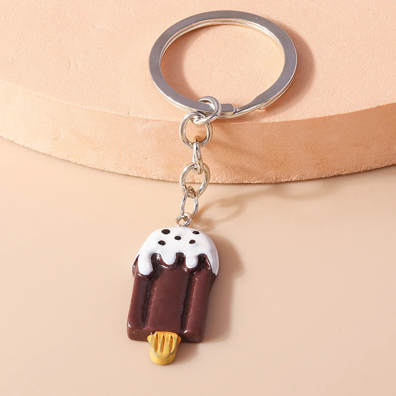 Schöne Süßigkeiten Erdbeer Donut Schlüssel bund Kuchen Eis Schlüssel ringe Obst Essen Schlüssel anhänger für Frauen Mädchen Tasche hängen Anhänger – Detail 16