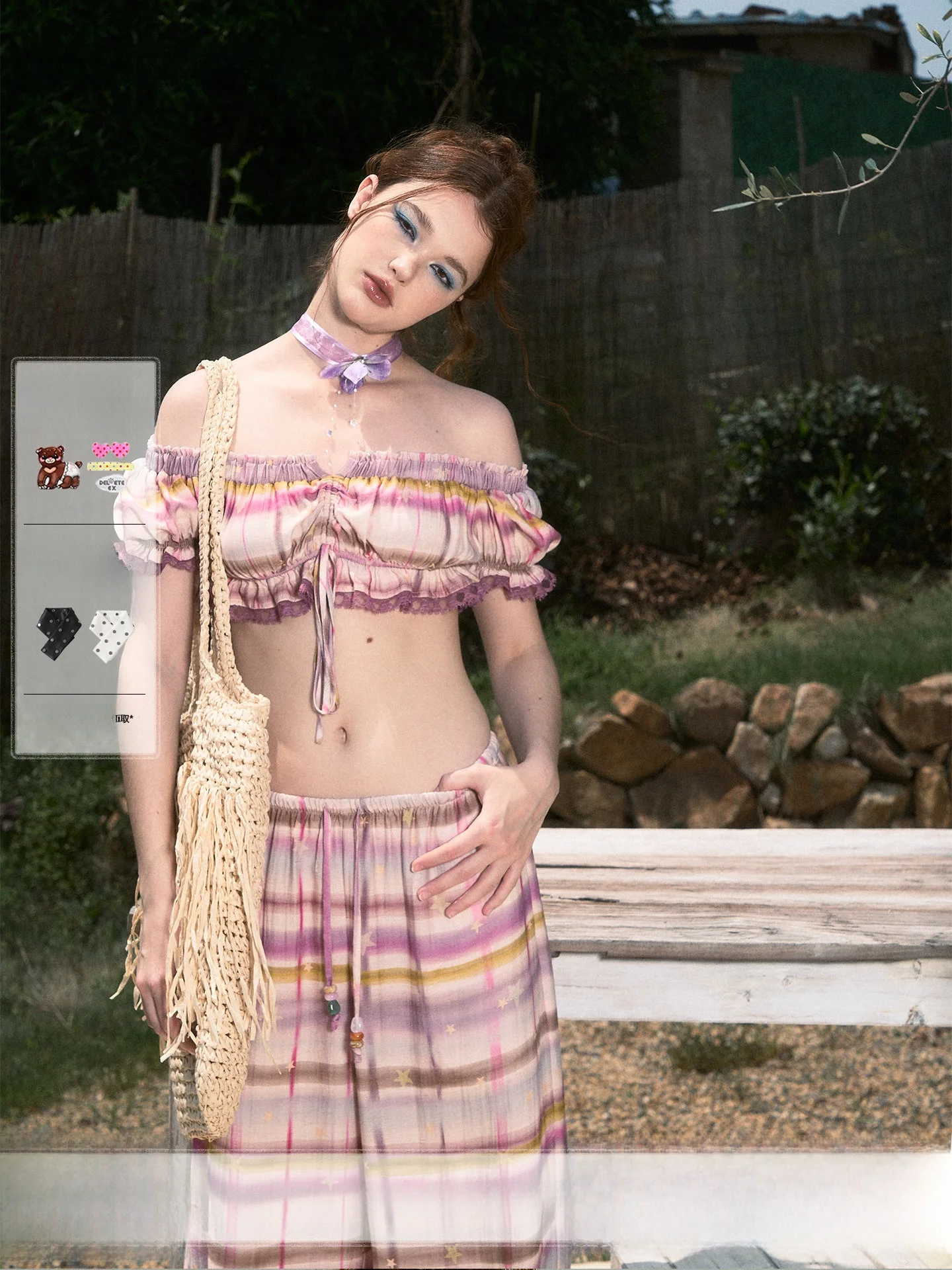 Linen Pant Wide - Conjunto de dos piezas con falda