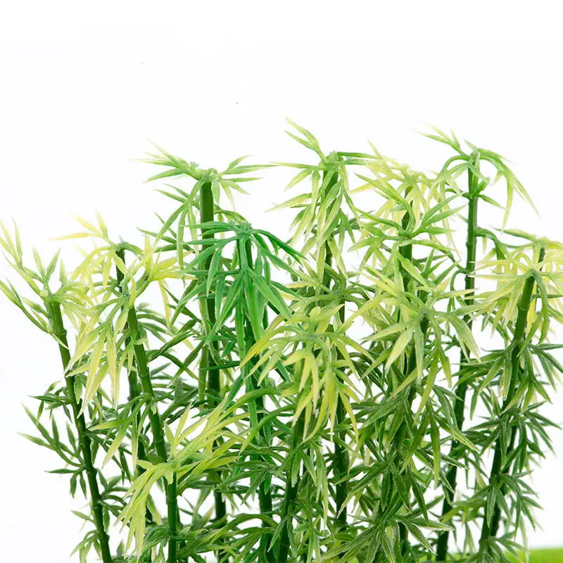 30PCS Miniature Artificial Bamboo Green Trees Plastic Plants Garden Scenery Landscape Diorama DIY Decor Craft Projects