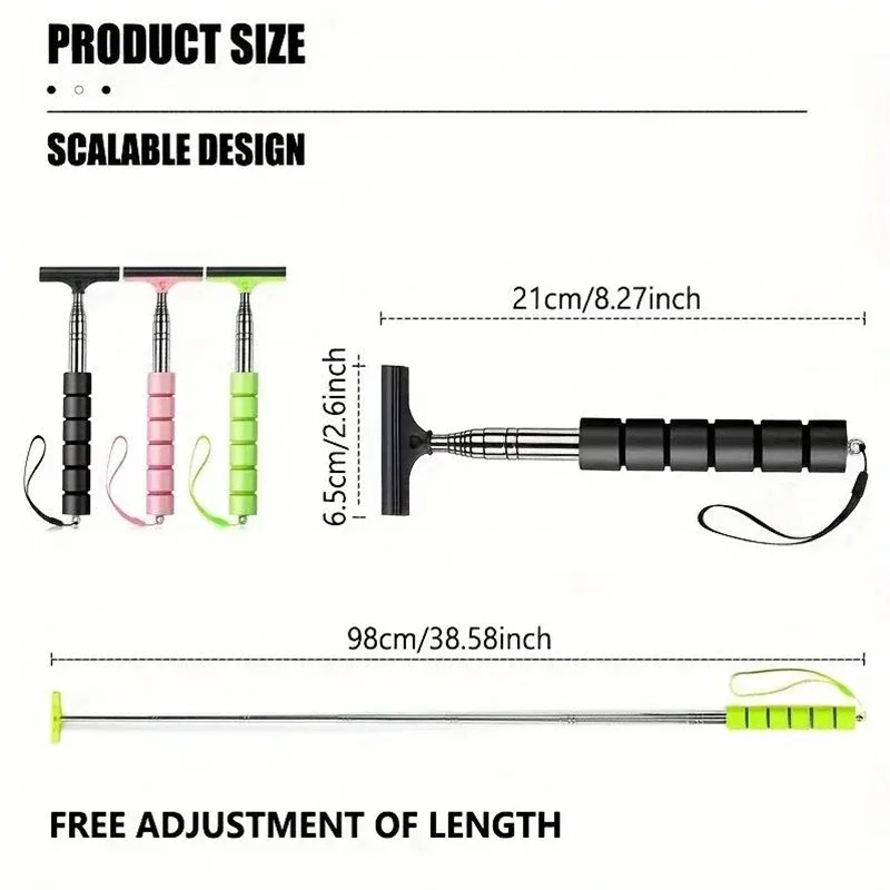 Car Rearview Mirror Wiper Telescopic Handle Car Rearview Mirror Wiper Durable Stainless Auto Glass Cleaning Tools Cleaning Brush view 5
