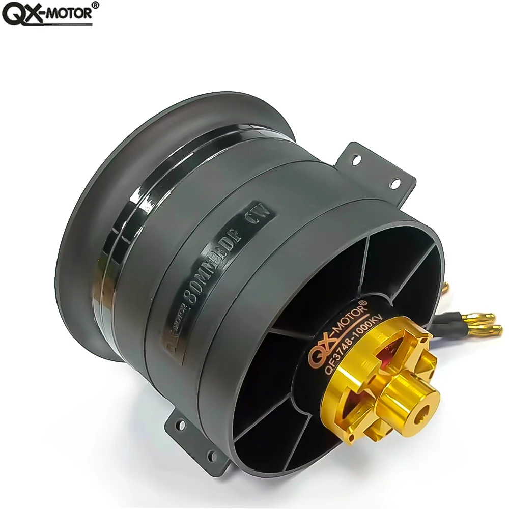 ​ QX-MOTOR 80 mm EDF 12-łopatkowy wentylator kanałowy CW / CCW z bezszczotkowym silnikiem QF3748 / 3538 do zdalnie sterowanych części zabawek