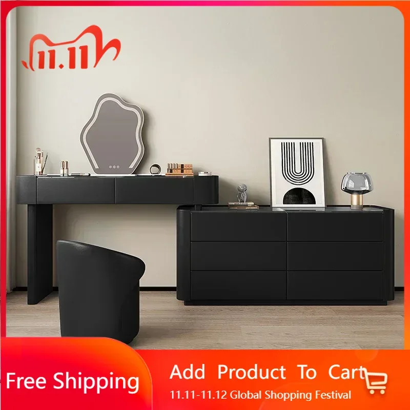 

Women Aesthetic Vanity Table Funky Cosmetics Partitions Dressing Table Organizer Unique Princess Penteadeira Trendy Furniture