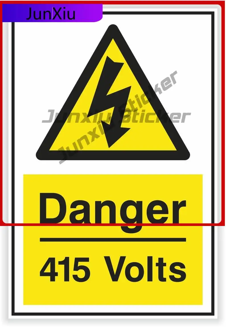 

Danger 415 Volts Safety Warning Cool Boat Window Scratch Cover Exterior Parts Vinyl Decal For Car Truck SUV Window Bumper Laptop