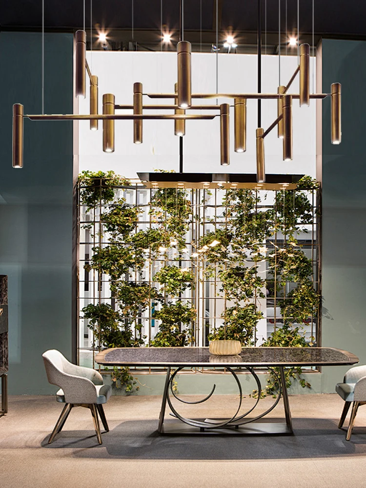 

Modern Minimalist Pendant Lights New Trend Dining Room Decoration Lamps Art Deco Metal Line Combination Ceiling Lighting Fixture