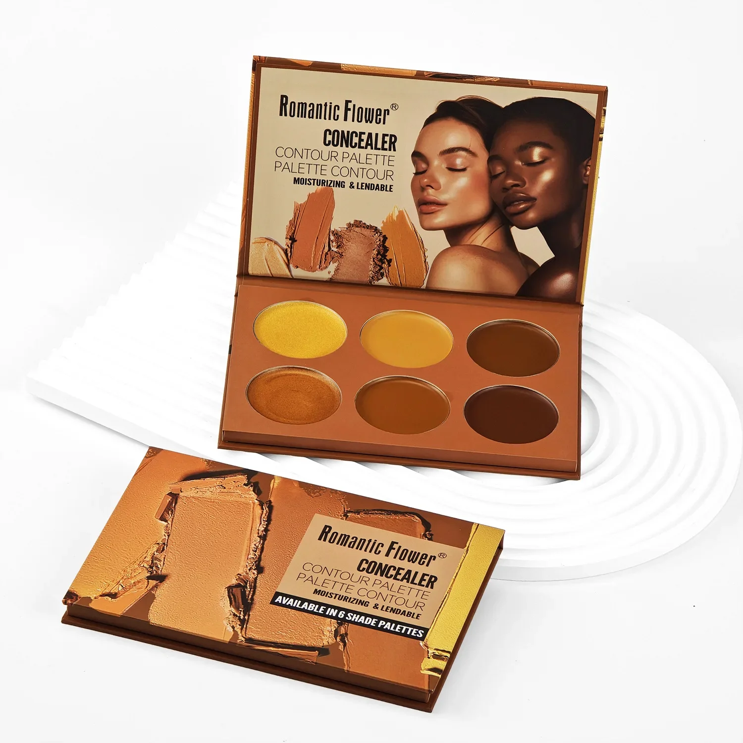 Paleta de corretivo fosco de 6 cores, cobertura total, contorno facial, maquiagem camuflada para aperfeiçar o tom da pele