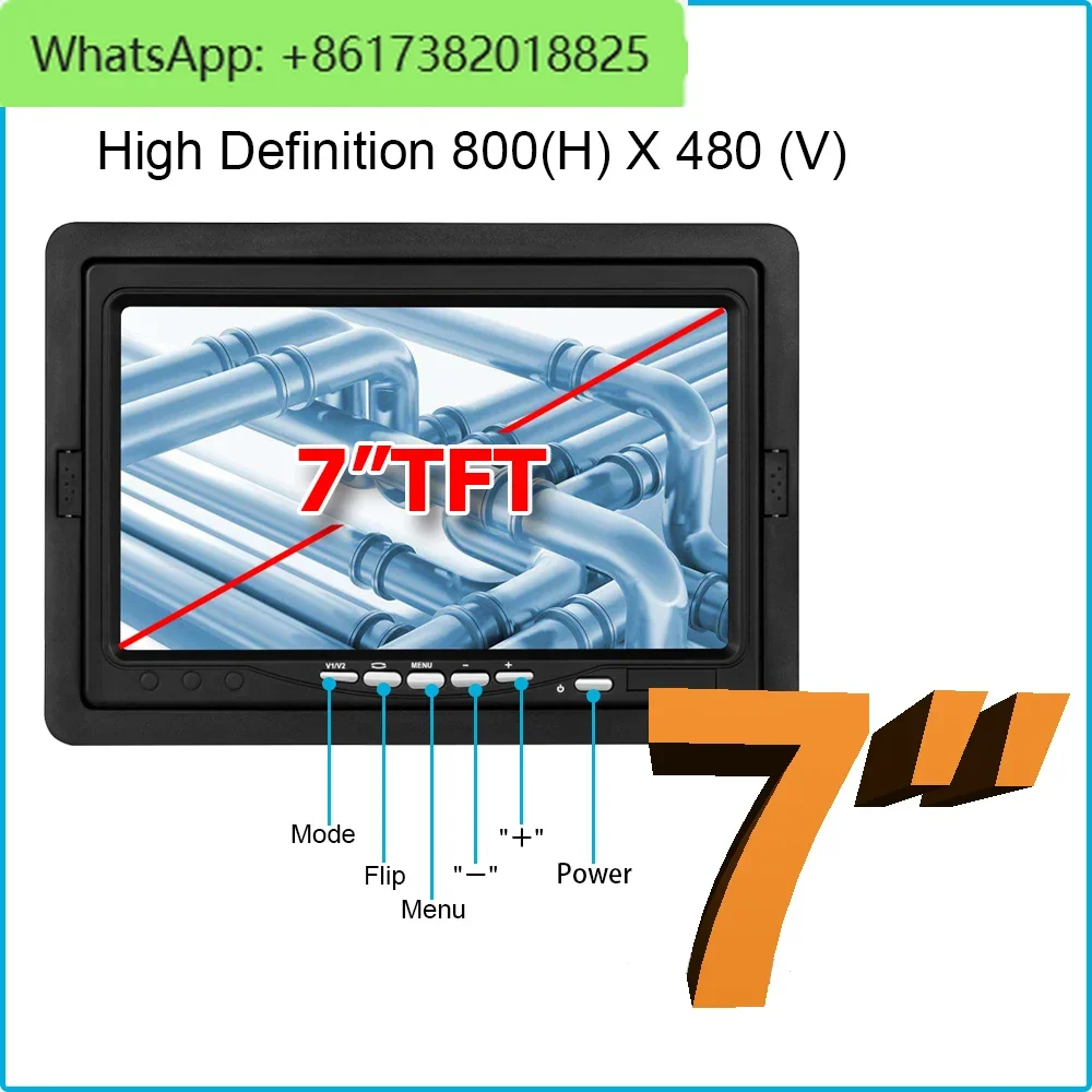 23MM Camera Head Push Rod 20m Cable 7'' TFT LCD Monitor CCTV Sewer Pipe Inspection Camera Used For Underground Pipe Inspection