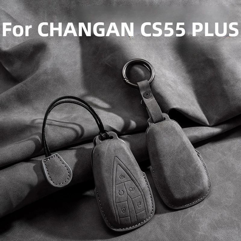 Key Case For CHANGAN CS55 PLUS Accessorie 2026/2025 3D Full Coverage Sheepskin Leather Anti-Scratch Personaliz Upgrade 2022-2024