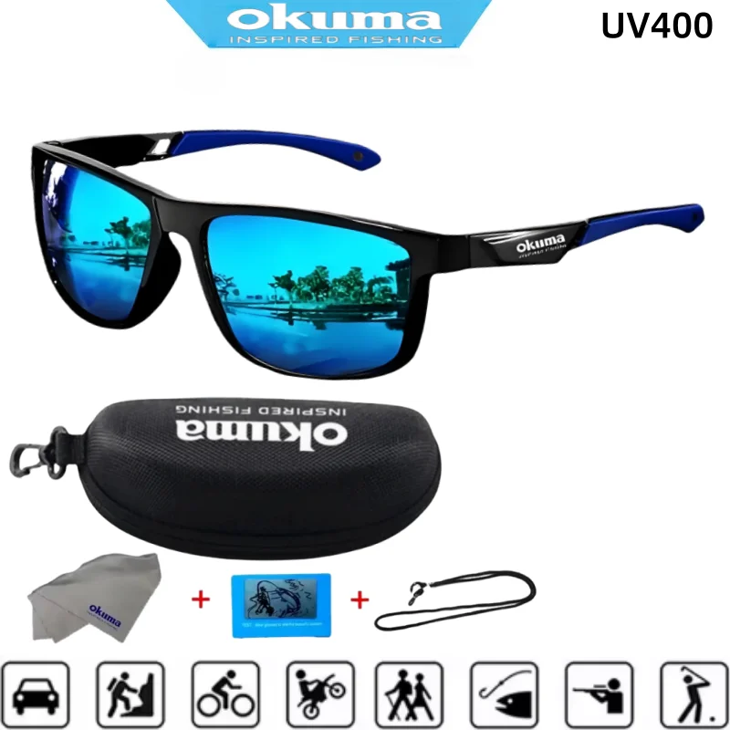 Okum lunettes polarisées mode UV400, anti UV, anti-éblouissement, lumière forte, adaptées au cyclisme, à la conduite, à la pêche, etc.