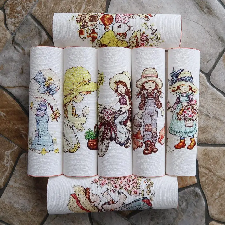 Cute cartoon printing Handmade cloth DIY cotton canvas fabric / hand dyed patchwork cloth digital printing 15*15cm