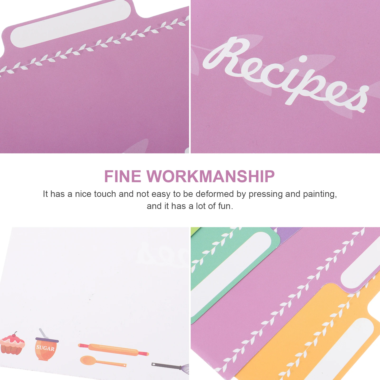 

25 Pcs Cards 10x15CM Kitchen Tools Kitchen Recipe Cards Divider Tabs Binder File Practical Food Recipes Cookbooks