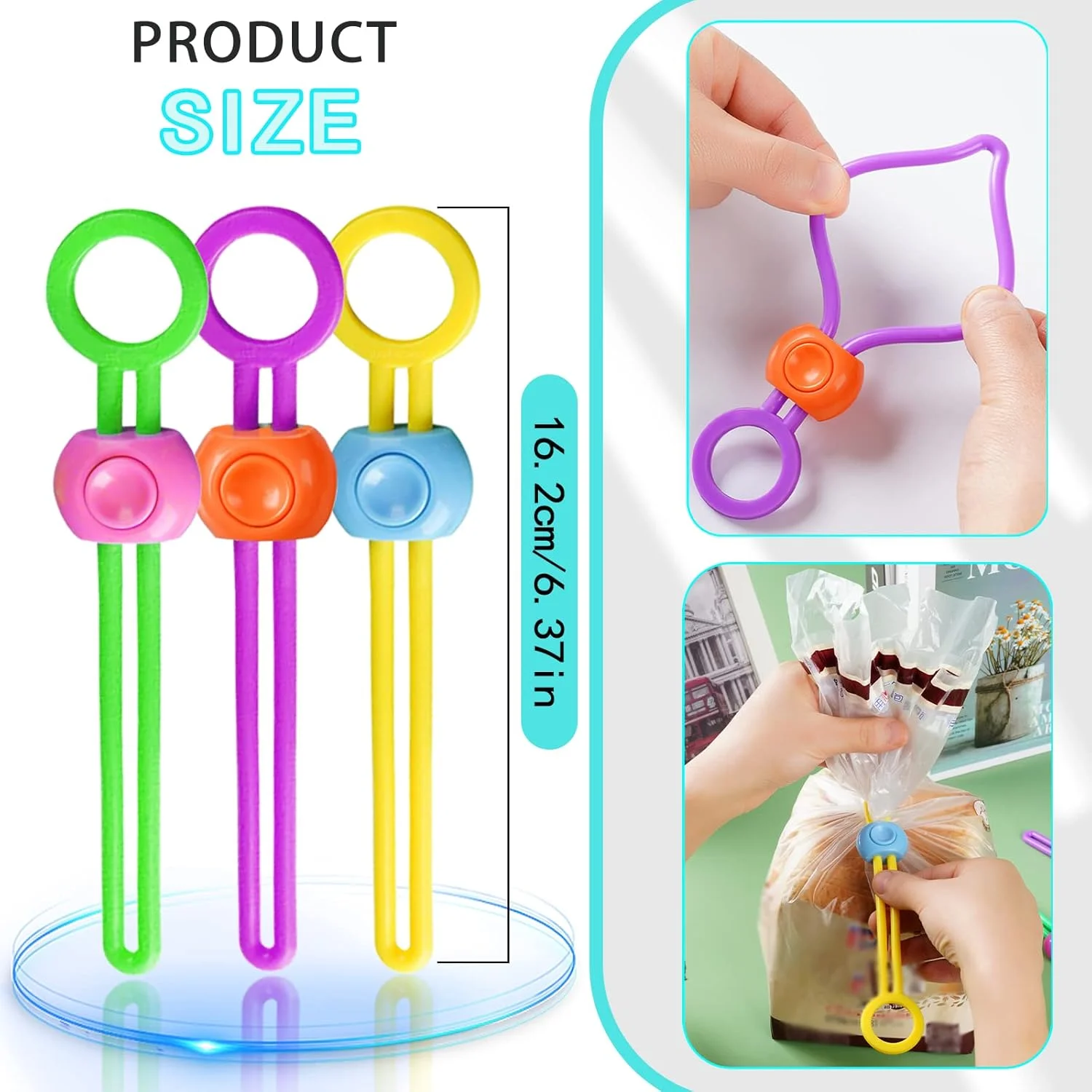 Sigillante multiuso Fascette riutilizzabili Fascette sigillanti staccabili Organizzatore di cavi per sacchetti alimentari Organizzazione di fili (12)