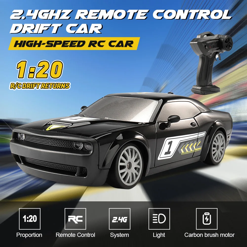 KF27 1:20 RC Drift Car 2.4G High Speed RC Racing Cars with LED Lights Four-Wheel Drive Remote Control Car Toys Gifts