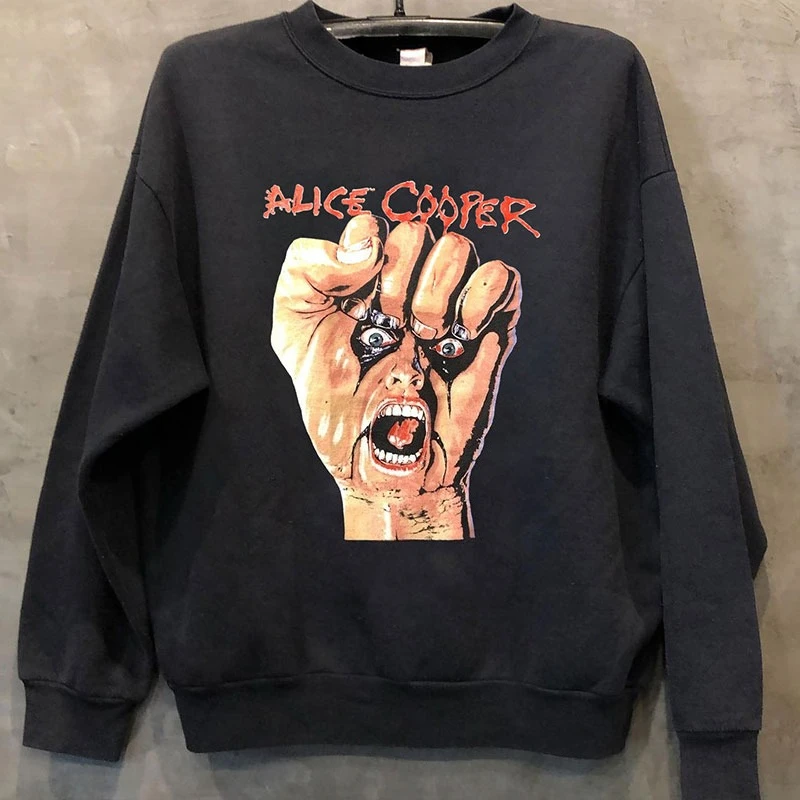 

Autumn Winter Alice Cooper Alice Cooper Band Vintage American Sweater Jumper Men Hip-hop Rock Band Sports Sweater Women Top