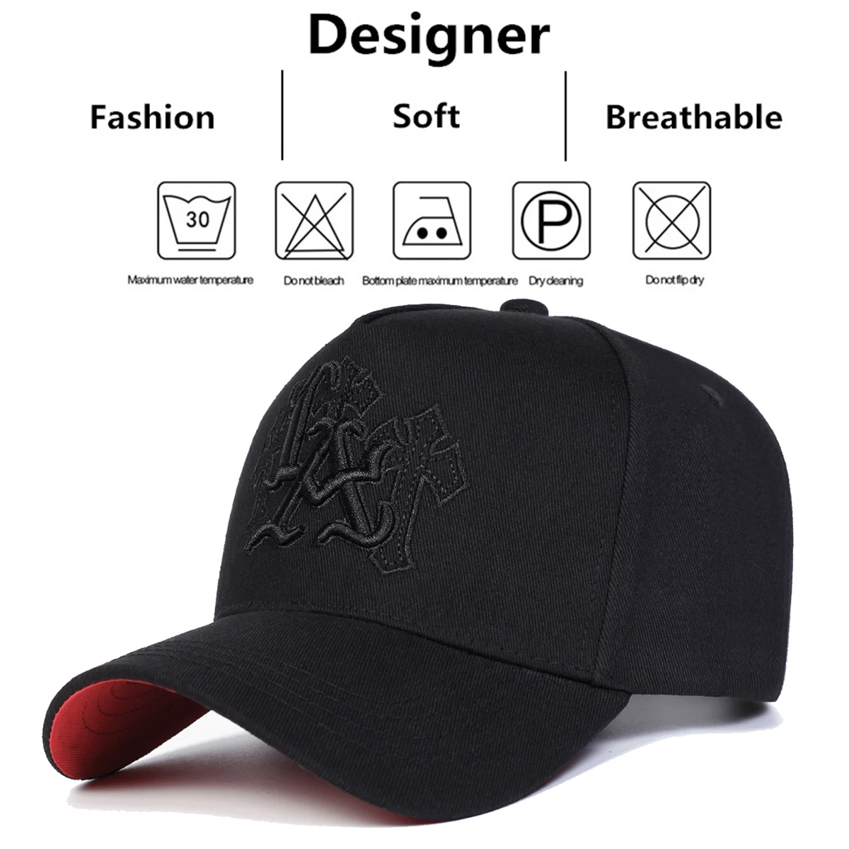 للجنسين LA رسالة الصليب التطريز قبعات البيسبول الربيع والخريف في الهواء الطلق قابل للتعديل قبعات عادية واقية من الشمس قبعة قبعة رياضية