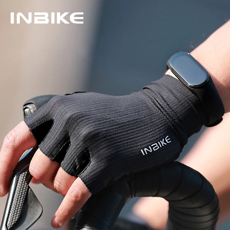 INBIKE Cycling Gloves Half Finger Road Bike Riding Gloves Shock Absorption MTB Professional Biker Gloves For Cycling Accessories