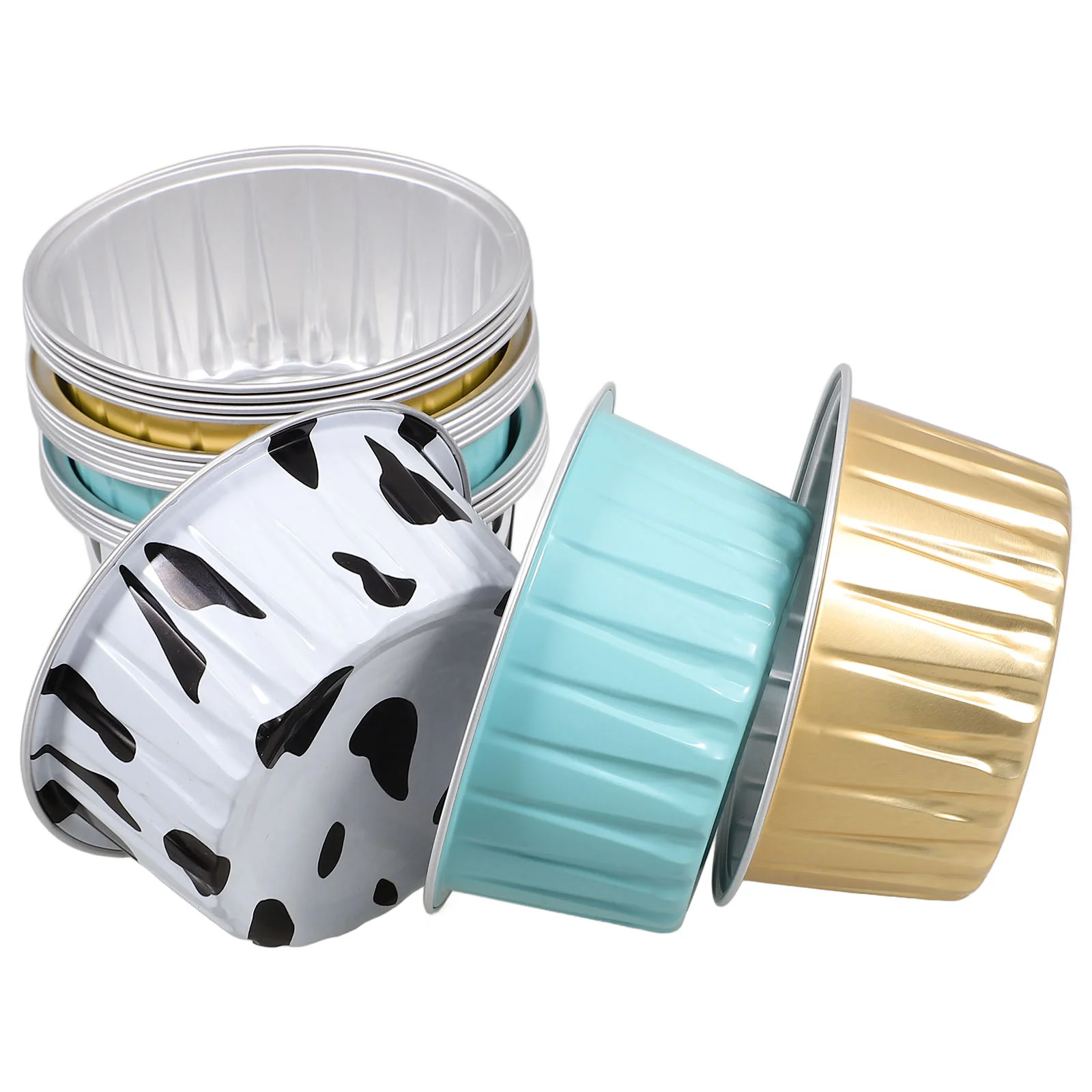 

15 Pcs Wrapping Paper Air Fryer Mini Cupcake Aluminum Foil Tube Pans for Baking Molds Shapes