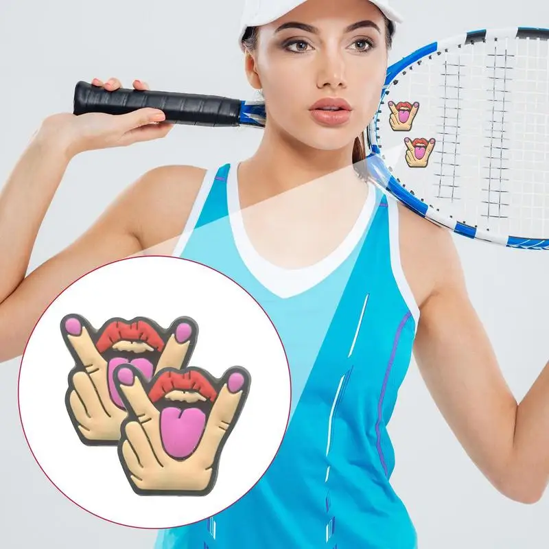 Amortisseur de raquette de tennis de dessin animé, silicone souple, vibration, accessoires, 2 pièces